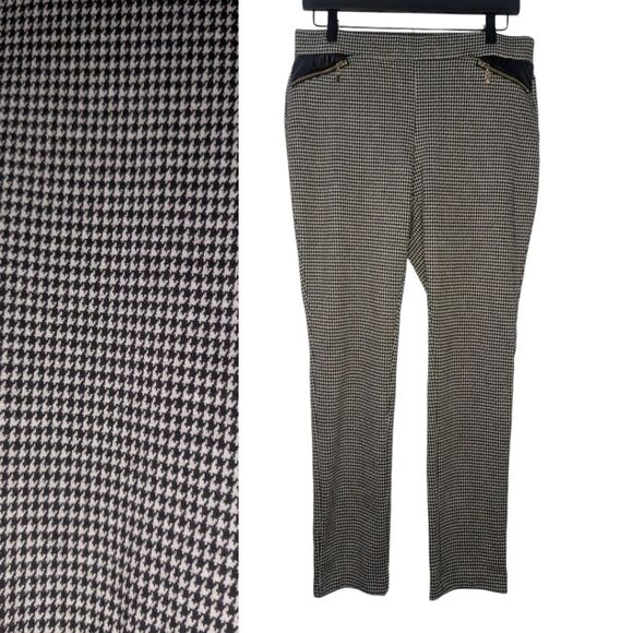 Women's Rafaella Comfort Houndstooth Black & White Stretch Pants, Size 10 Petite - Picture 1 of 8